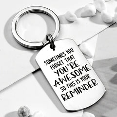 Boys Casual Stainless Steel YOU ARE AWESOME Keychain