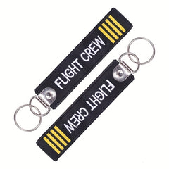 Embroidery FLIGHT CREW Key Chain Set for Men - Aviation Gift