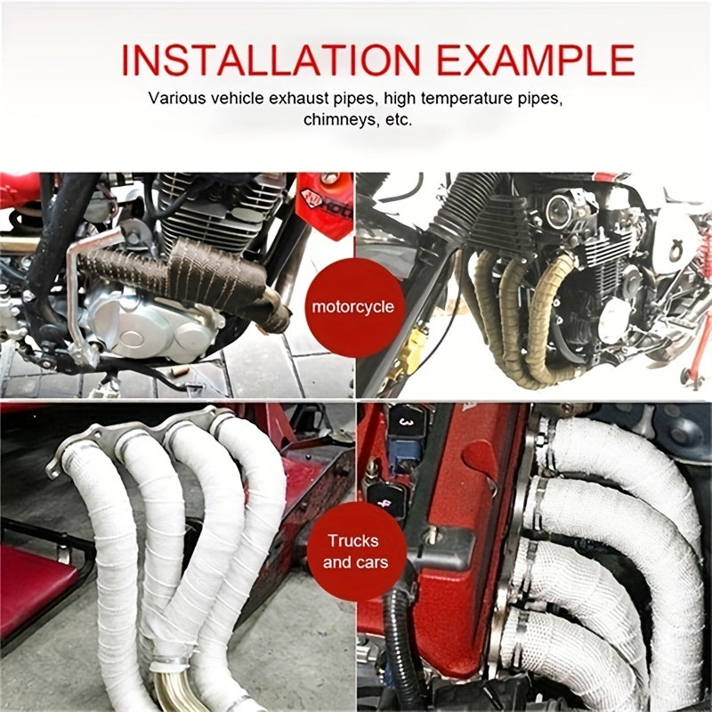 4FT Motorcycle Turbo Manifold Exhaust Wrap with Stainless Steel Ties