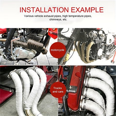 4FT Motorcycle Turbo Manifold Exhaust Wrap with Stainless Steel Ties