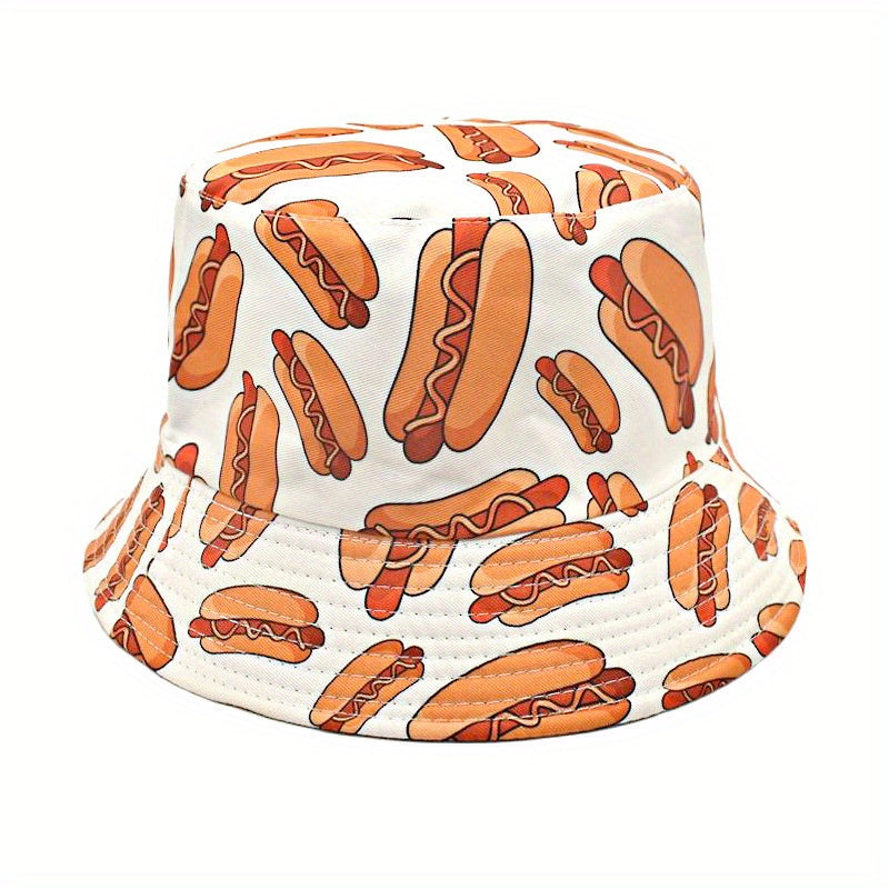 American Cola Hamburger French Fries Hot Dog Fisherman Hat Sunshade