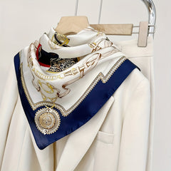 Vintage Silk Square Scarf Neckerchief Hair Accessories