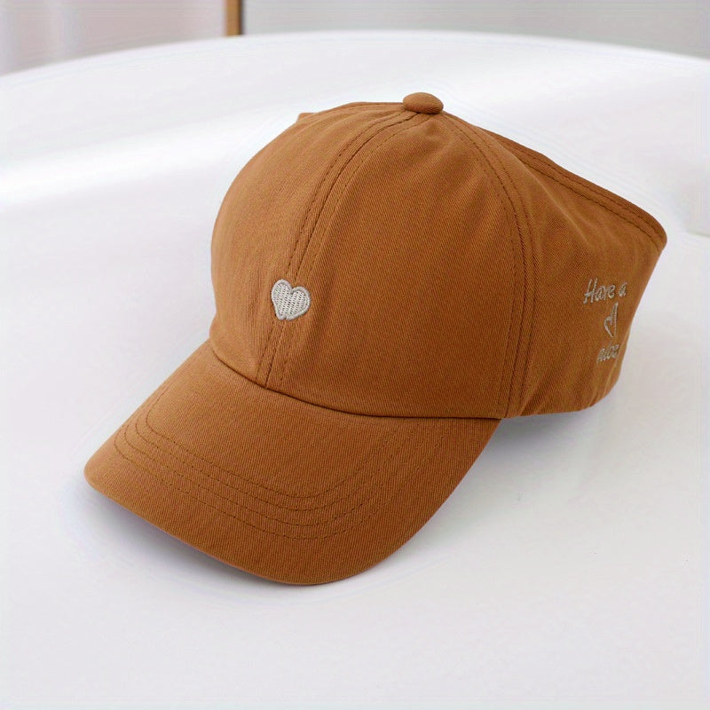 Embroidery Heart Pattern Baseball Cap Children's Empty Top Hat