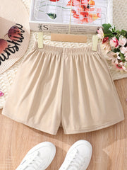 Toddler Girls BE HAPPY Flowers Graphic Elastic Waist Sports Shorts