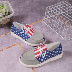 Men's Canvas Lace-up Sneakers Anti-skid Walking Shoes
