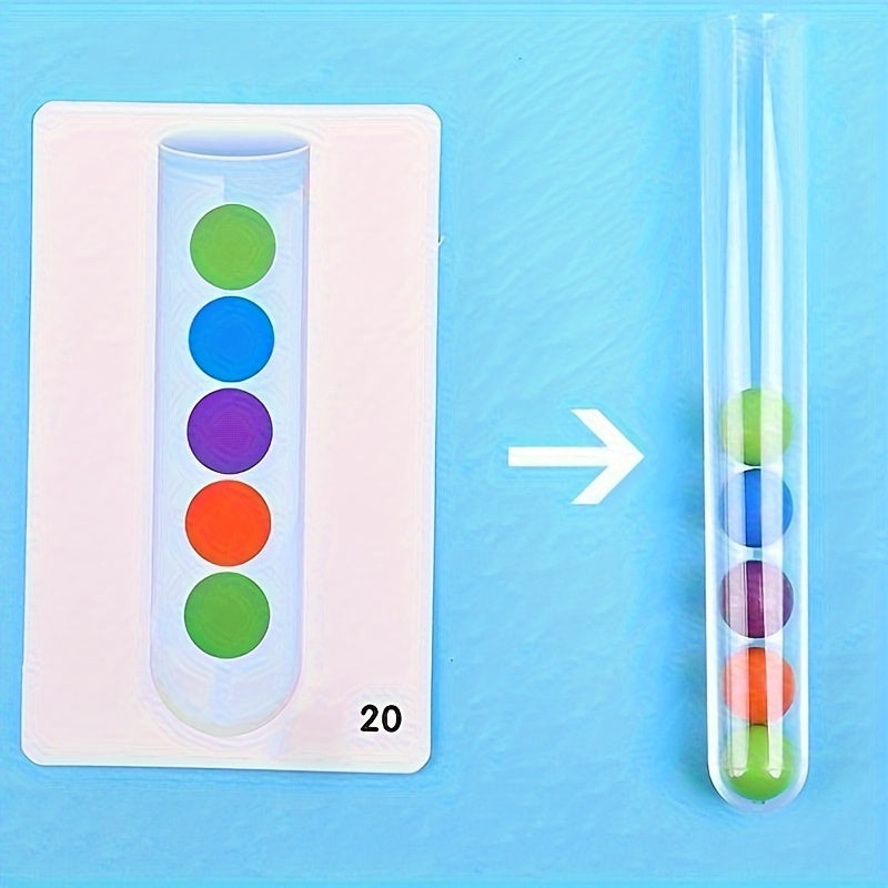 Clip Beads Test Tube Toy Sorting Game for Kids