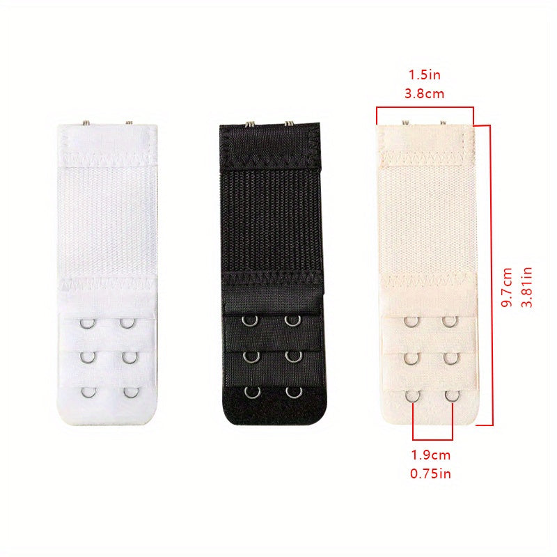3pcs Bra Strap Extenders Adjustable Comfortable Band for Braless Look