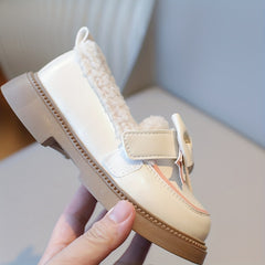 Bowknot Plus Fleece Winter Shoes For Girls