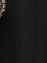 Lace Contrast Long Sleeve Tunic Top