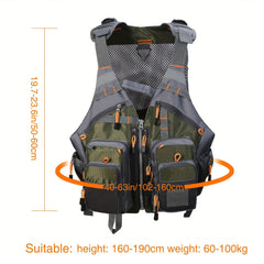 Breathable Pocket Fishing Vest Removable Oxford Fabric