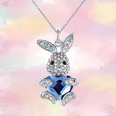 Crystal Rabbit Pendant Necklace - Fashionable Girl Party Jewelry