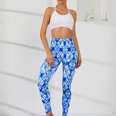 Tie Dye Yoga Leggings Elastic Hip Lifting Slimming Running Outer Sports Tights