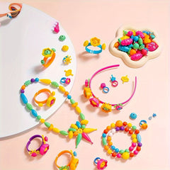 108pcs Cordless DIY Bead Craft Kit for Kids Bracelets & Necklaces