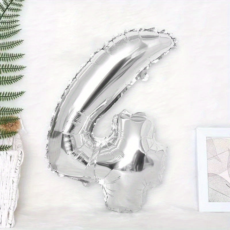 40 inch Silver 0-9 Number Party Balloons Set, Birthday Decoration