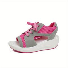 Thick Bottom Non Slip Sport Sandals Breathable Lace Up Slides
