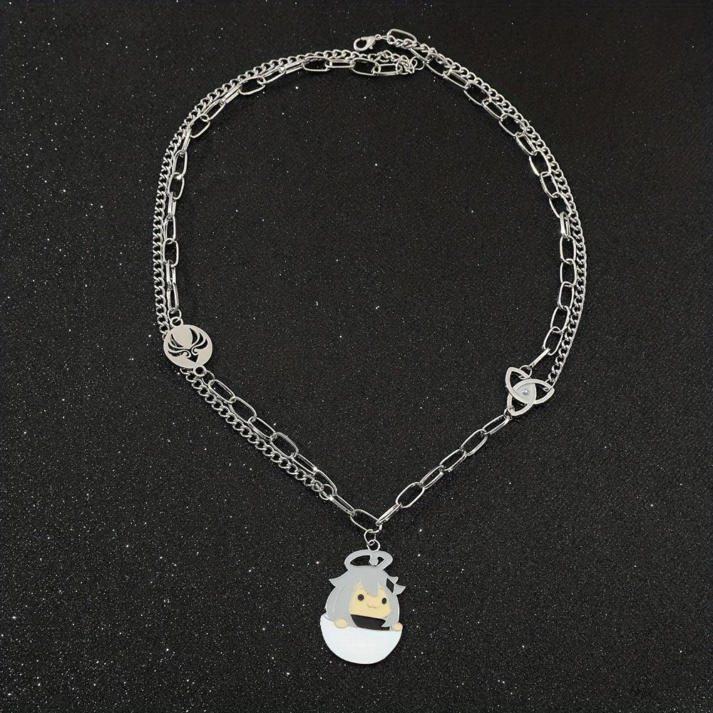 Cartoon Character Enamel Pendant Necklace Jewelry Gift
