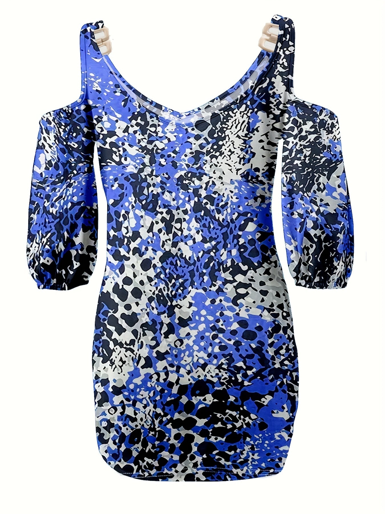 Leopard Print Cold Shoulder Mini Dress