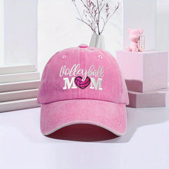 VOLLEYBALL MOM Baseball Cap Embroidered Washed Distressed Dad Hat