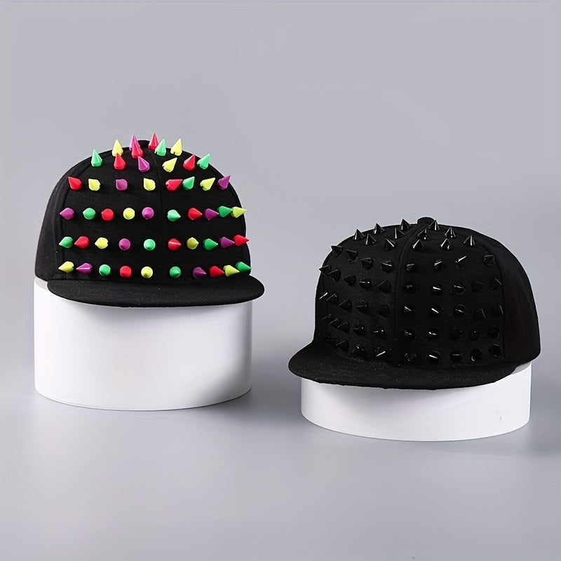 Studded Men's Baseball Cap Hip Hop Flat Brim Big Head Circumference Band