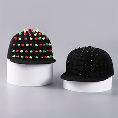 Studded Men's Baseball Cap Hip Hop Flat Brim Big Head Circumference Band