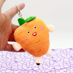 Cartoon Fruit Plush Keychain Strawberry Watermelon Carrot Charm Gift Pendant