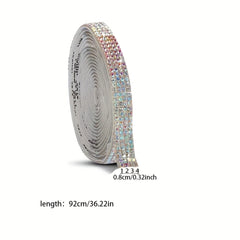 Crystal Rhinestone Strips Adhesive Diamond Ribbon Bling Sticker 2mm Rhinestone