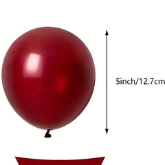 60pcs Burgundy Red Party Latex Balloons 5inch Wine Red Balloons