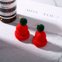 Christmas Knitted Hat Earrings Party Jewelry Gift