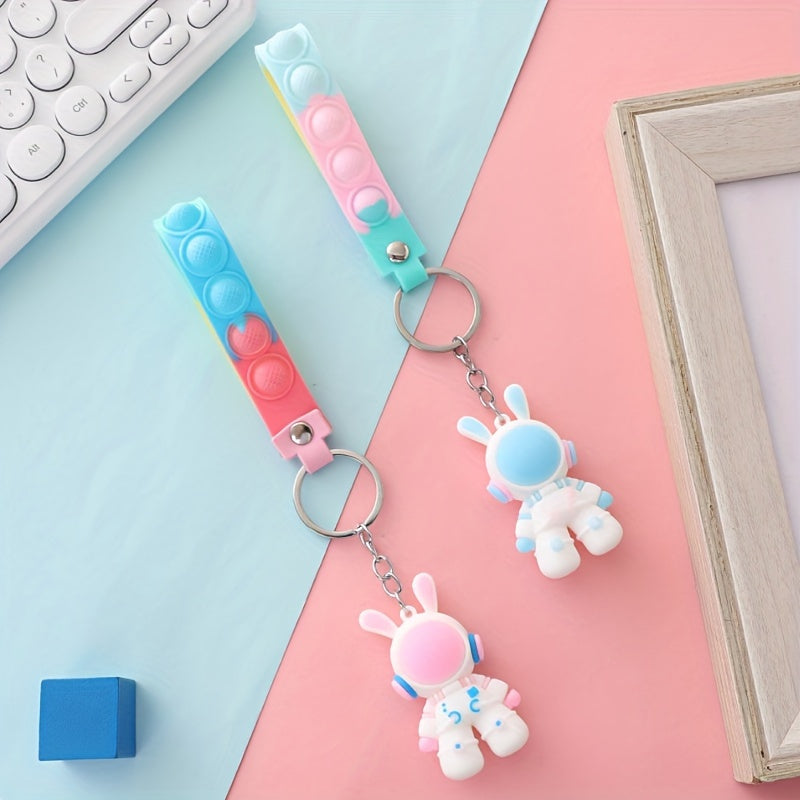 2pcs Cartoon Spaceman Keychain Keyring for Bags and Backpacks