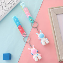2pcs Cartoon Spaceman Keychain Keyring for Bags and Backpacks