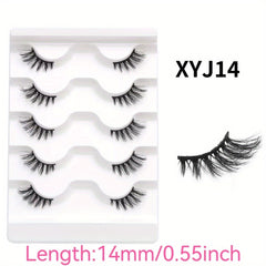 5 pairs of European & American half eye false lashes 3D thick curl