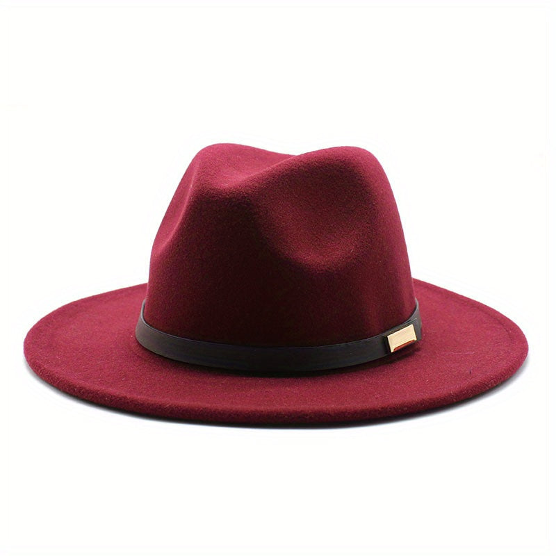 Men's Vintage Cowboy Hat Big Brim Felt Top Hat Jazz Hat