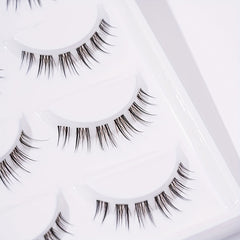 5 Pairs Brown Natural Spiky Cross False Eyelashes