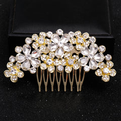 Crystal Flower Bridal Hair Comb Clip Rhinestone Wedding Hairpin