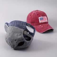Embroidered NY Alphabet Flag Baseball Cap Curved Brim Sunshade Hat