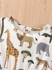 Baby Girls Animal Print Sleeveless Dress for Summer