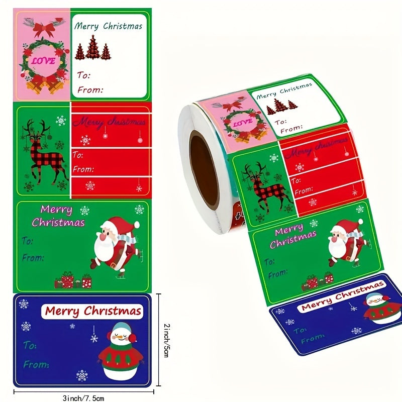 250pcs Christmas Label Santa Claus Sticker Self-adhesive Holiday Gift Decoration