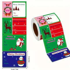250pcs Christmas Label Santa Claus Sticker Self-adhesive Holiday Gift Decoration