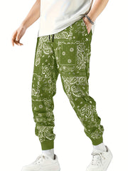 Men's Paisley Graphic Joggers Active Stretch Sports Pants