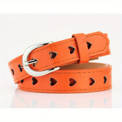 Heart Hollow Out PU Belt Candy Jeans Pants Belt Dress Girdle