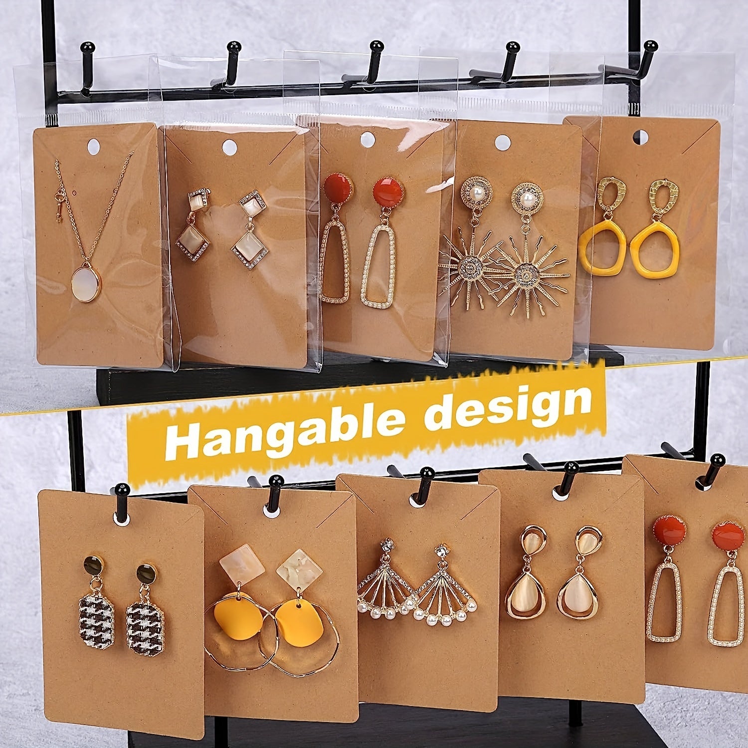 100pcs Earrings Necklace Jewelry Display Package Cards Cassette Bag
