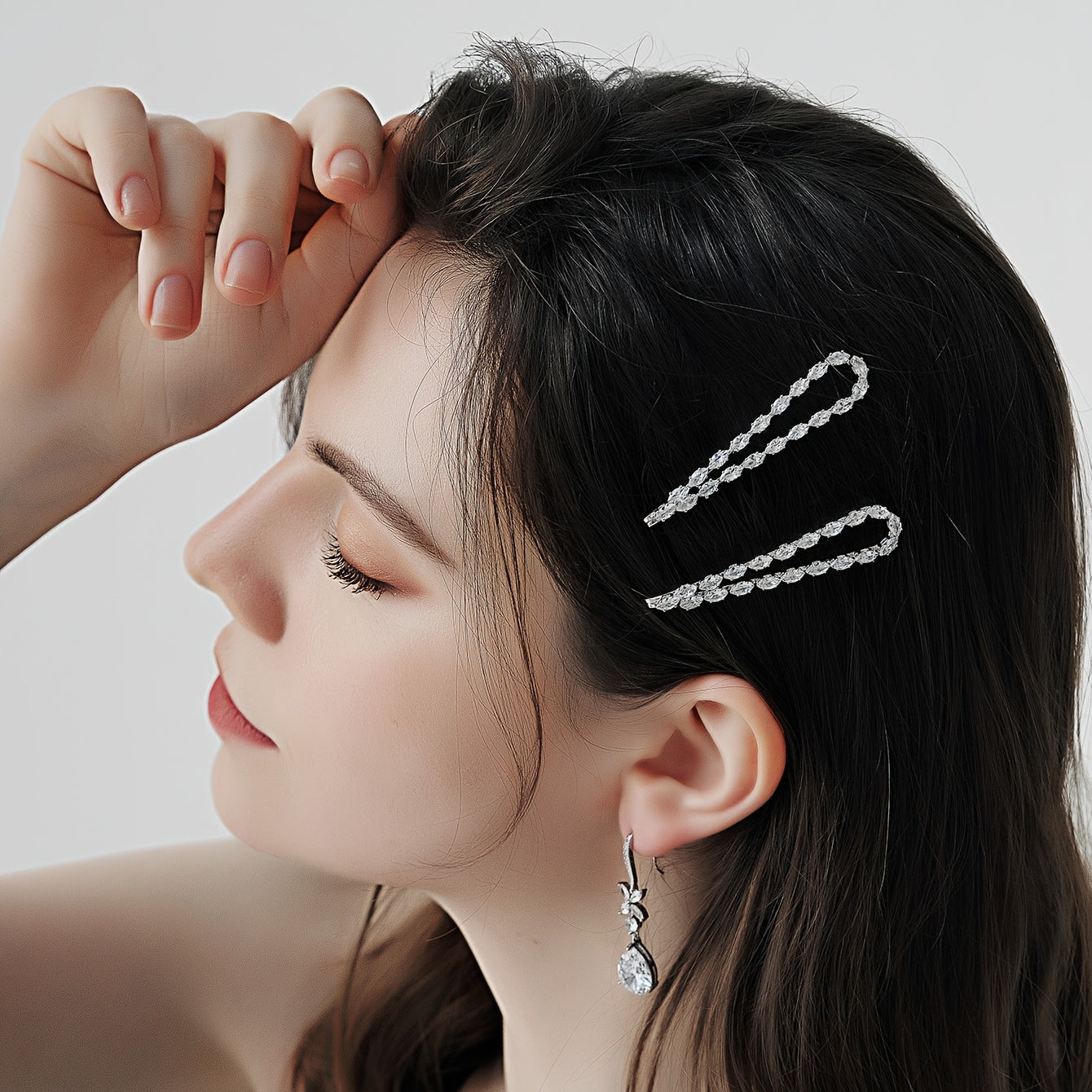Rhinestone Pearl Hair Barrettes Clips for Lady Girls