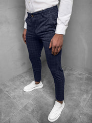 Men's Slim Fit Plaid Stretch Dress Pants