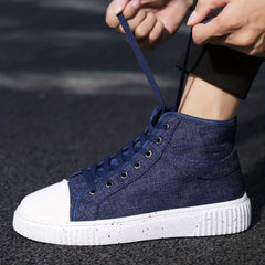 Men's High Top Canvas Shoes Lightweight Sneakers For Walking
