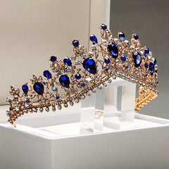 Baroque Crystal Alloy Headband Crown Wedding Party Accessories For Women
