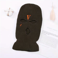 Winter Embroidered Wrap Head Wool Knitted Hat