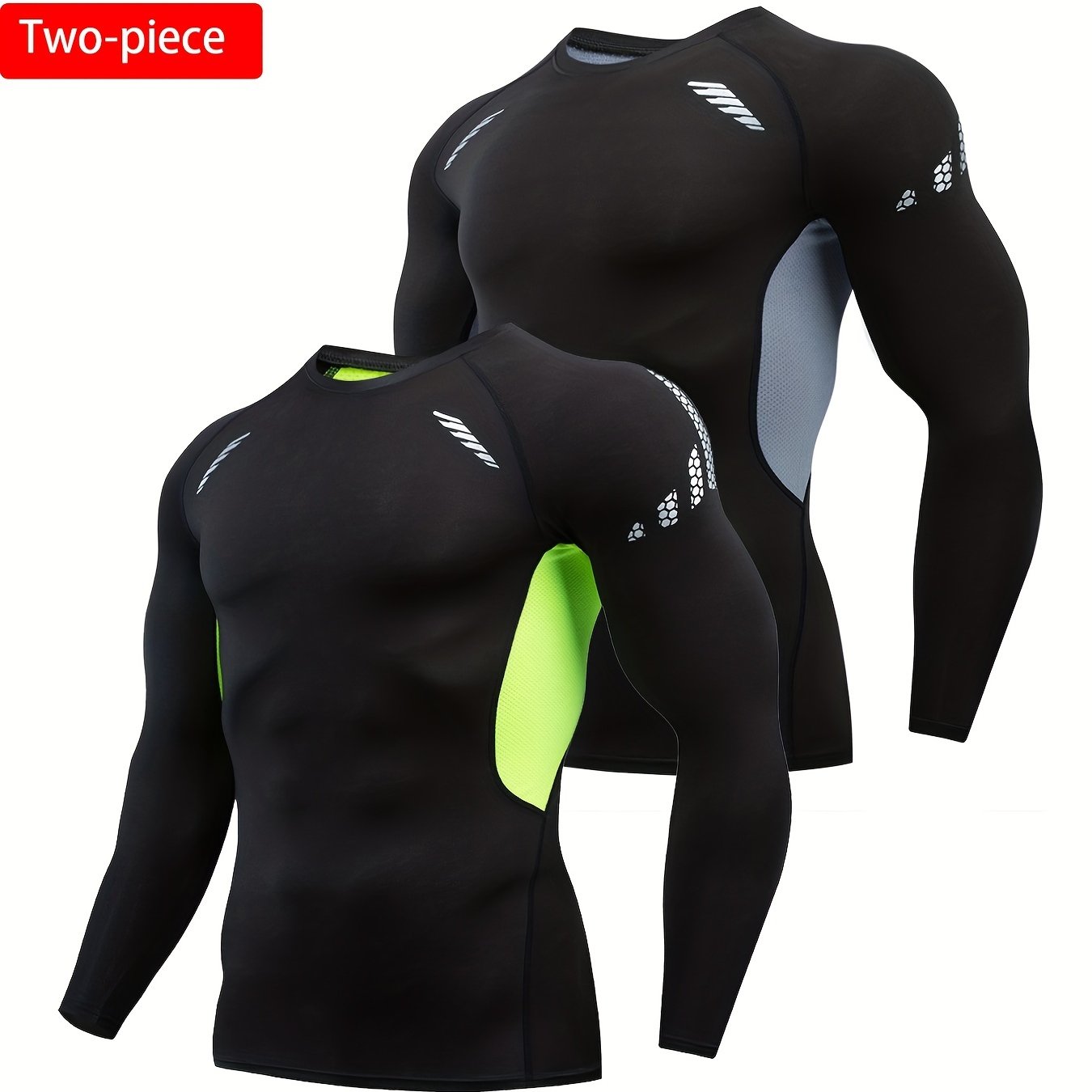 Men's Compression Workout Shirts - High Stretch Breathable for Gym Running
