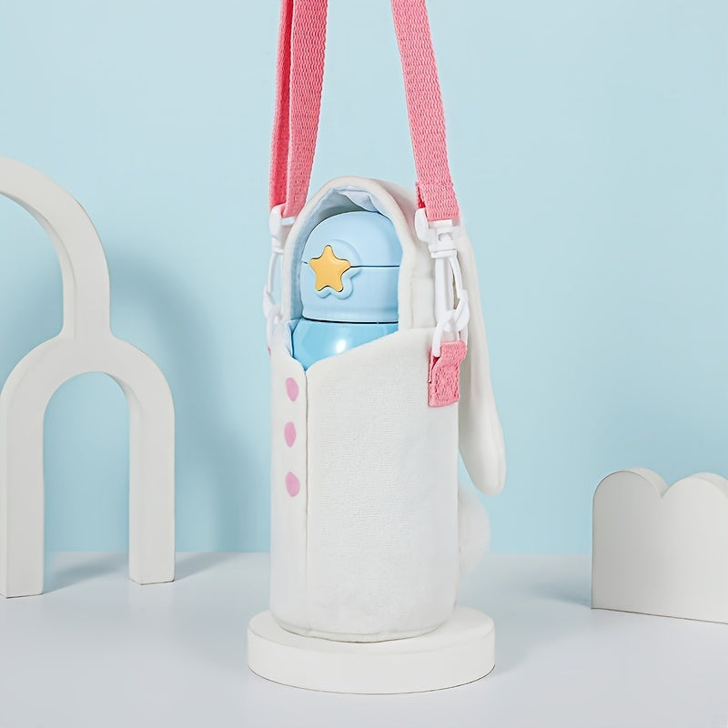Plush Rabbit Bear Cup Sleeve Pouch with Strap Insulation Sleeve