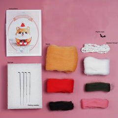 Wool Needle Felting Kit for Beginner Cat and Dog Plush Toys DIY Craft Material