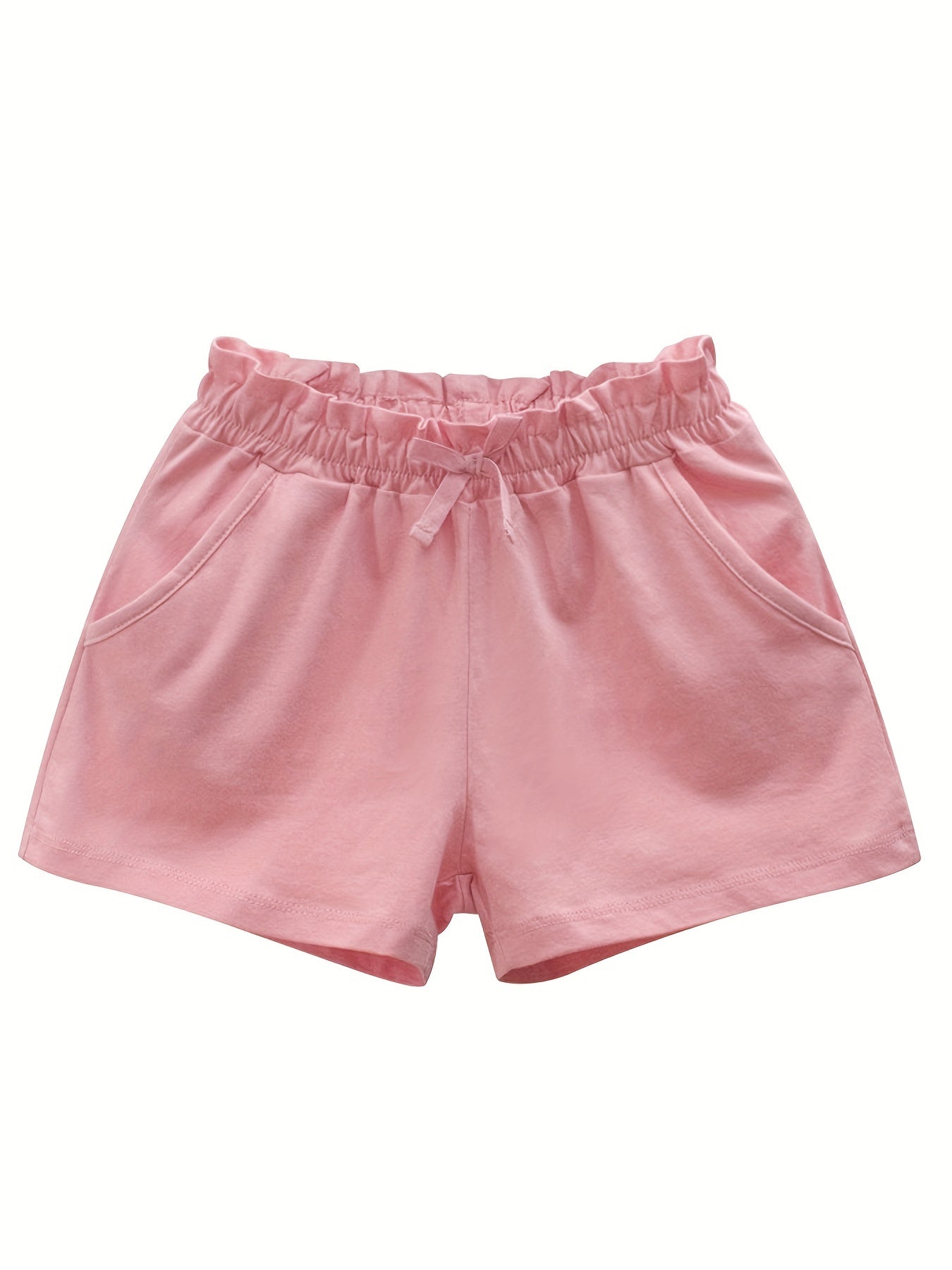 Toddler Girls Paperbag Waist Bow Cotton Track Shorts